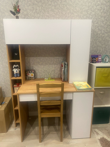 Письменный стол Комфорт 12.71 дуб золотой craft / белая аляска  - Уцененный экземпляр фото покупателя 57