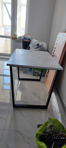 Стол Лота Лофт 120 32 мм бетон / черный матовый фото покупателя 2