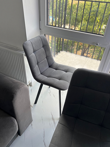 Стул на металлокаркасе Чилли К черный / зеленый фото покупателя 370