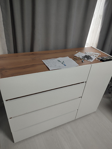 Комод Атлон белый / бетон темный фото покупателя 9