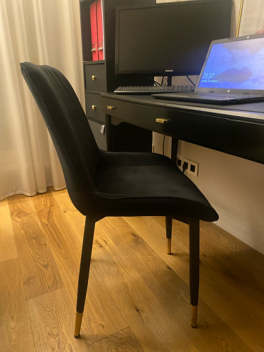 Стул на металлокаркасе Seda 1 latte / black / gold фото покупателя 8