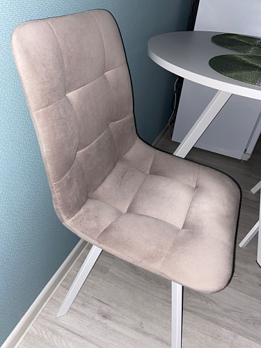 Стул на металлокаркасе Чилли бежевый / белый каркас фото покупателя 876