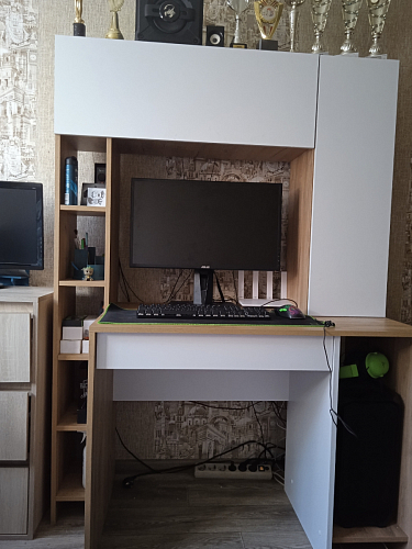 Письменный стол Комфорт 12.71 дуб золотой craft / белая аляска фото покупателя 131