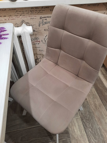 Стул на металлокаркасе Чилли синяя ткань / белый фото покупателя 235