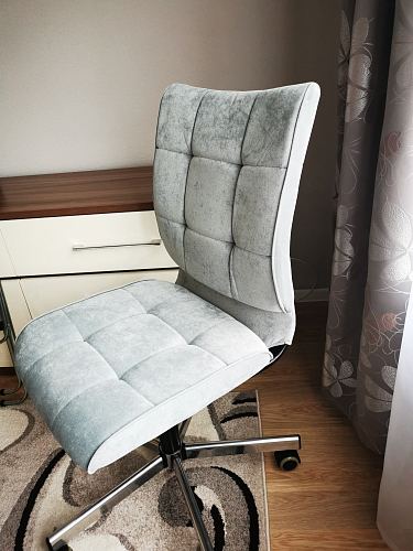 Компьютерное кресло Бюрократ CH-330M/velv86 голубой velvet 86 / крестовина металл фото покупателя 6