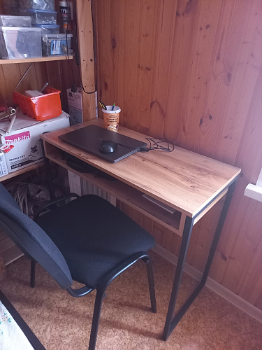 Письменный стол Лео Лофт бетон / черный матовый фото покупателя 8