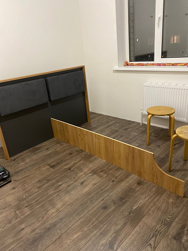 Двуспальная кровать Клауд 160х200 парящая дуб крафт золотой / антрацит фото покупателя 106