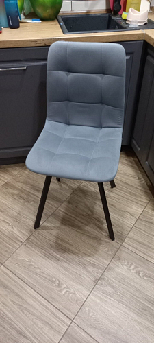 Стул на металлокаркасе Чилли синяя ткань / белый фото покупателя 289