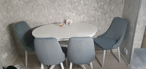 Стул на металлокаркасе Kora green / black фото покупателя 77