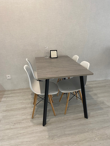 Стол Тринити Лофт 120 32 мм дуб галифакс табако / черный матовый фото покупателя 118