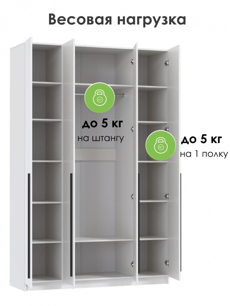 Шкаф Брандо 67.09 четырехдверный лдсп белый