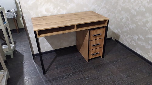 Письменный стол Леон Лофт дуб делано светлый / белый матовый фото покупателя 2