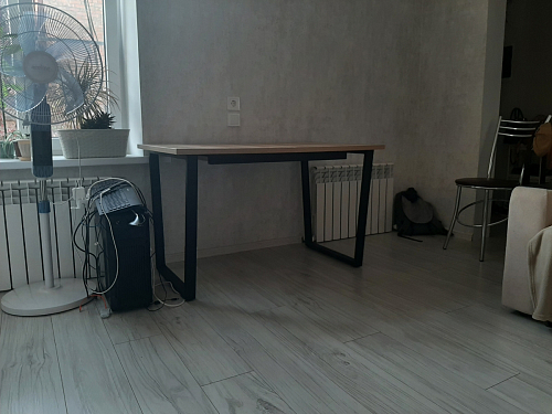 Стол Лота Лофт 140 25 мм черный матовый / дуб вотан фото покупателя 260