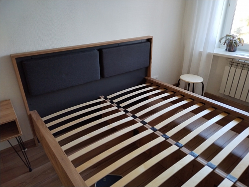 Двуспальная кровать Клауд 160х200 парящая дуб крафт золотой / антрацит фото покупателя 52