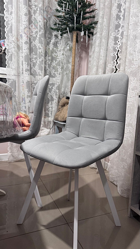 Стул на металлокаркасе Чилли К светло-серый велюр / черный каркас фото покупателя 519