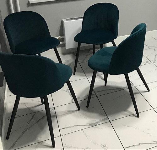 Стул на металлокаркасе Gabi dark beige / black / silver фото покупателя 797