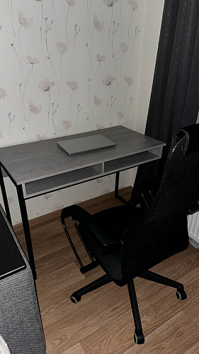 Письменный стол Леон Лофт черный матовый / дуб вотан фото покупателя 185