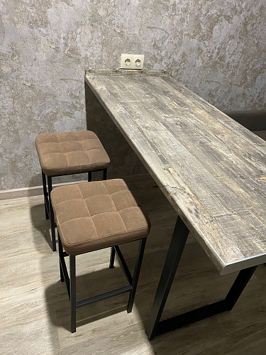 Барный стул Лофт микровелюр катания блэк / черный матовый фото покупателя 204