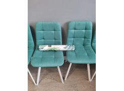 Стул на металлокаркасе Чилли синяя ткань / белый фото покупателя 569