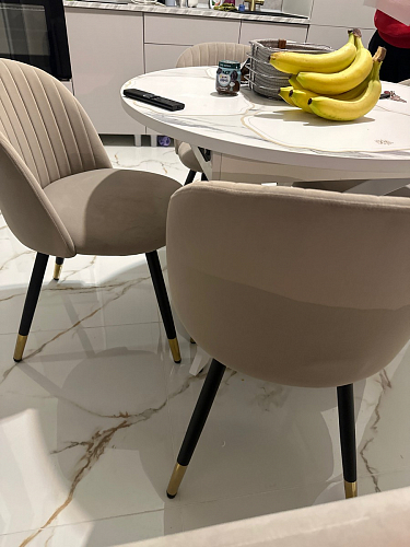 Стул на металлокаркасе Gabi 1 light blue / black / gold фото покупателя 584