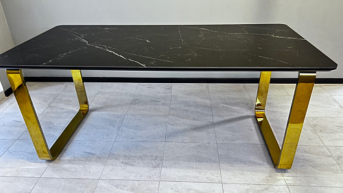 Керамический стол Селена 1 140х80 черный мрамор / золото фото покупателя 19