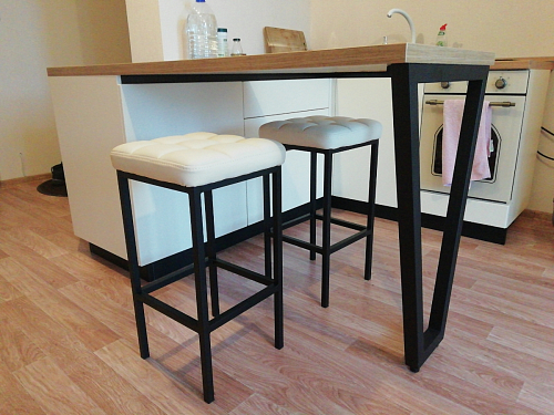 Барный стул Лофт кожзам темно-серый / черный матовый фото покупателя 88