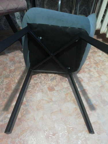 Стул на металлокаркасе Челси морская волна / черный фото покупателя 186