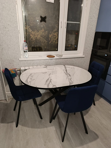 Стул на металлокаркасе Чилли К темно-серый (velutto 32) / черный фото покупателя 574