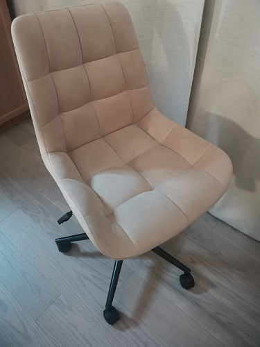 Компьютерное кресло Честер темно-серый велюр velutto 32 / белый фото покупателя 49