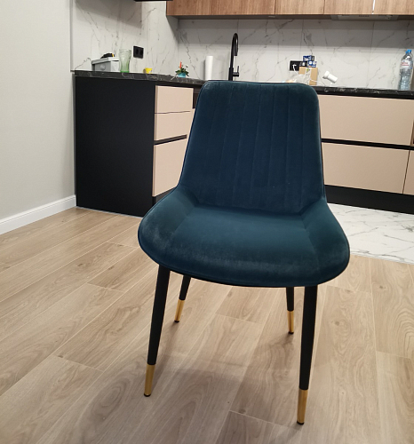 Стул на металлокаркасе Seda 01 blue / gold / black фото покупателя 20