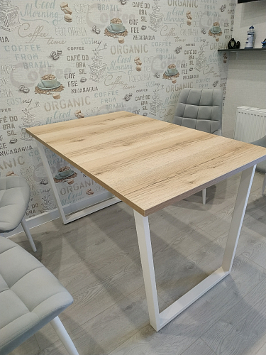 Деревянный стол Барон О 200 х 90 белая пленка шагрень / черный фото покупателя 28