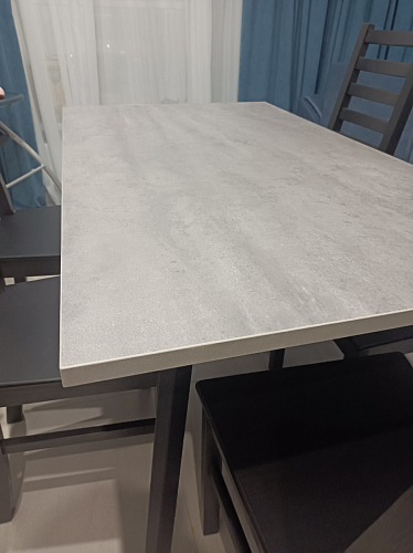 Стол Тринити Лофт 120 32 мм дуб галифакс табако / черный матовый фото покупателя 37