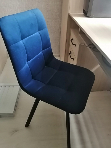 Стул на металлокаркасе Чилли синяя ткань / белый фото покупателя 644