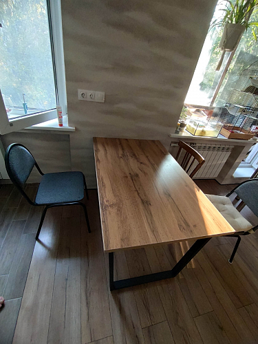 Деревянный стол Лота Лофт 140х80 дуб крафт табачный / черный матовый фото покупателя 413