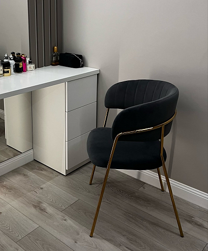 Стул на металлокаркасе Kamelia голубой / голубой / золотой фото покупателя 1