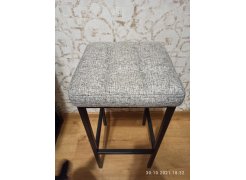 Барный стул Лофт кожзам темно-серый / черный матовый фото покупателя 189