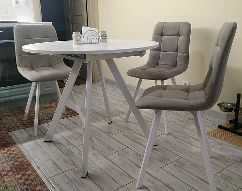 Стул на металлокаркасе Чилли темно-серый / черный каркас фото покупателя 706