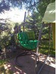 Подвесное кресло Круг серое / синяя подушка: отзыв о товаре