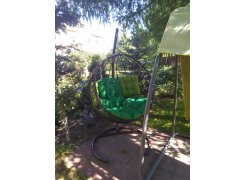 Подвесное кресло Круг серое / синяя подушка фото покупателя 1