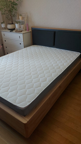 Двуспальная кровать Клауд 160х200 парящая дуб крафт золотой / антрацит фото покупателя 223