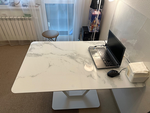 Стол на тумбе Бугун обсидиан / черный фото покупателя 64