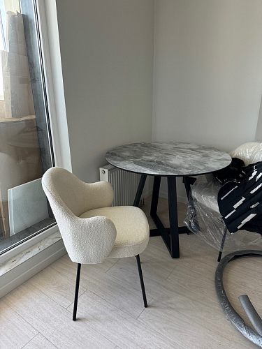 Стеклянный стол Норфолк 100 золото фото покупателя 61