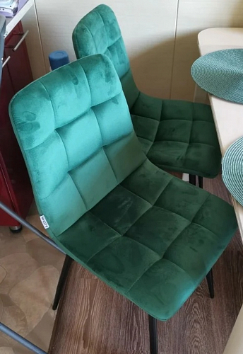 Стул на металлокаркасе Чилли черный / зеленый фото покупателя 880