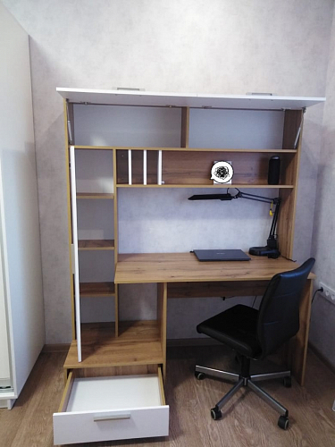 Письменный стол Лайт 03.243 дуб золотой (craft) / белый премиум фото покупателя 195