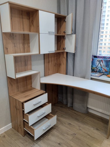 Компьютерный стол Ганор правый дуб вотан / белый фото покупателя 20