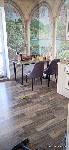 Стол Лота Лофт 140 25 мм черный матовый / дуб вотан фото покупателя 611