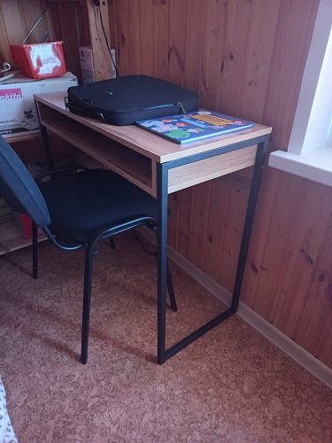 Письменный стол Лео Лофт черный матовый / дуб делано темный фото покупателя 14