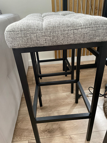 Барный стул Лофт ткань канди грей / черный матовый фото покупателя 293