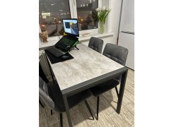 Стол Центавр 120(160)х70х75 файерстоун / черный матовый фото покупателя 17