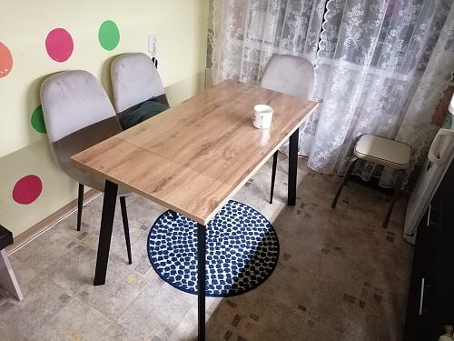 Стол Тринити Лофт 120 32 мм дуб галифакс табако / черный матовый фото покупателя 424